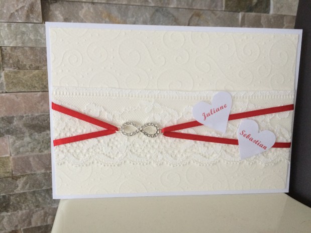 Einladung Hochzeit *Spitze*&nbsp;*rot*