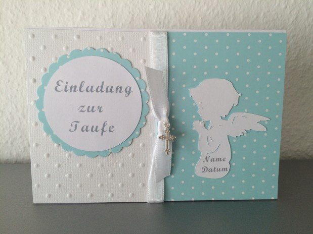 Einladung Taufe Junge *hellblau*&nbsp;*Pünktchen*