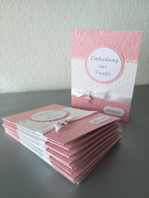 Einladung zur Taufe Mädchen&nbsp;*rosa*