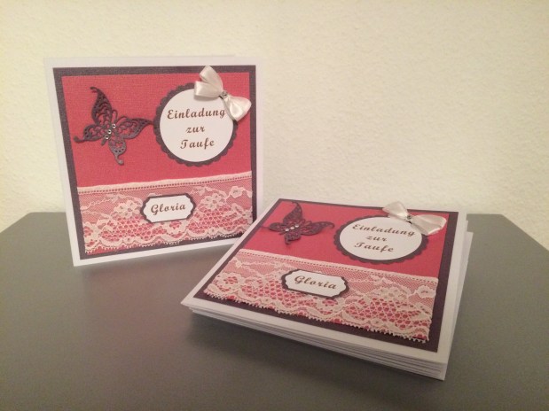 Einladung zur Taufe Mädchen&nbsp;*lila*