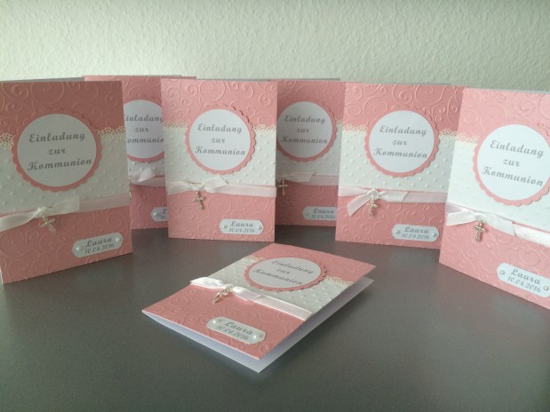 Einladung zur Kommunion *Mädchen*&nbsp;rosa