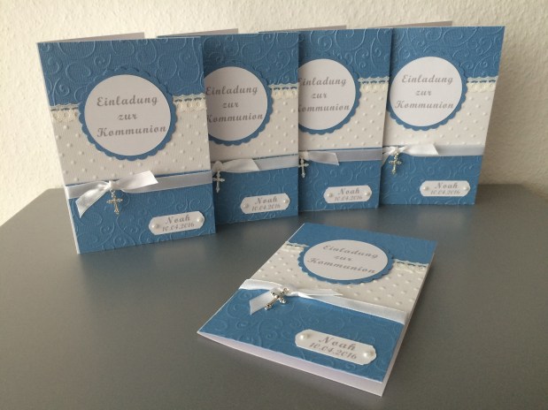 Einladung zur Kommunion Junge&nbsp;*blau*