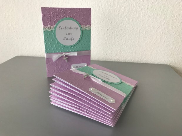 Einladungen zur Taufe&nbsp;„Mint/Flieder“