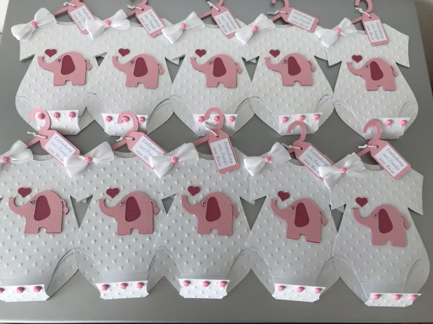 Einladung Taufe Babybody Elefant&nbsp;*Mädchen*