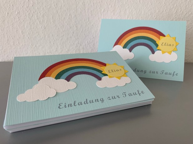 Einladung Taufe Regenbogen